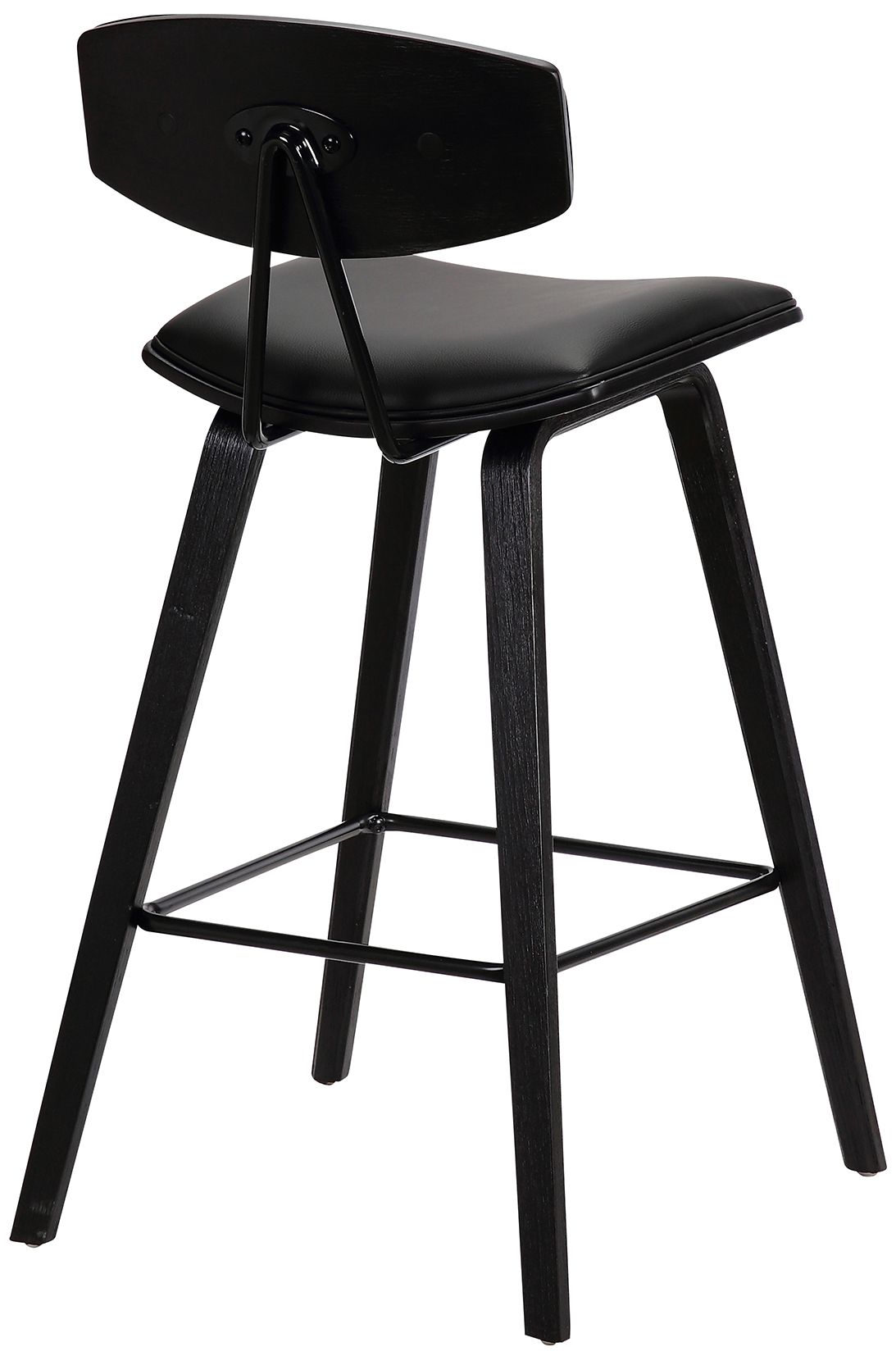 Image 4 Fox 28.5 in. Barstool in Black Finish with Black Faux Leather more views