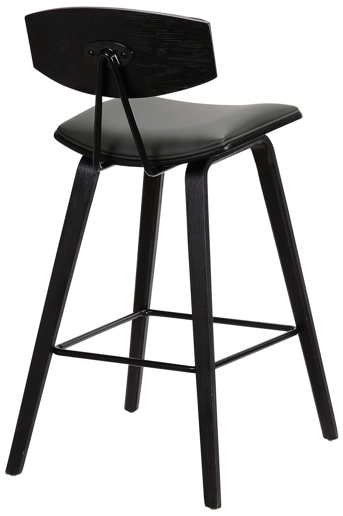 Image 4 Fox 28.5 in. Barstool in Black Finish with Gray Faux Leather more views