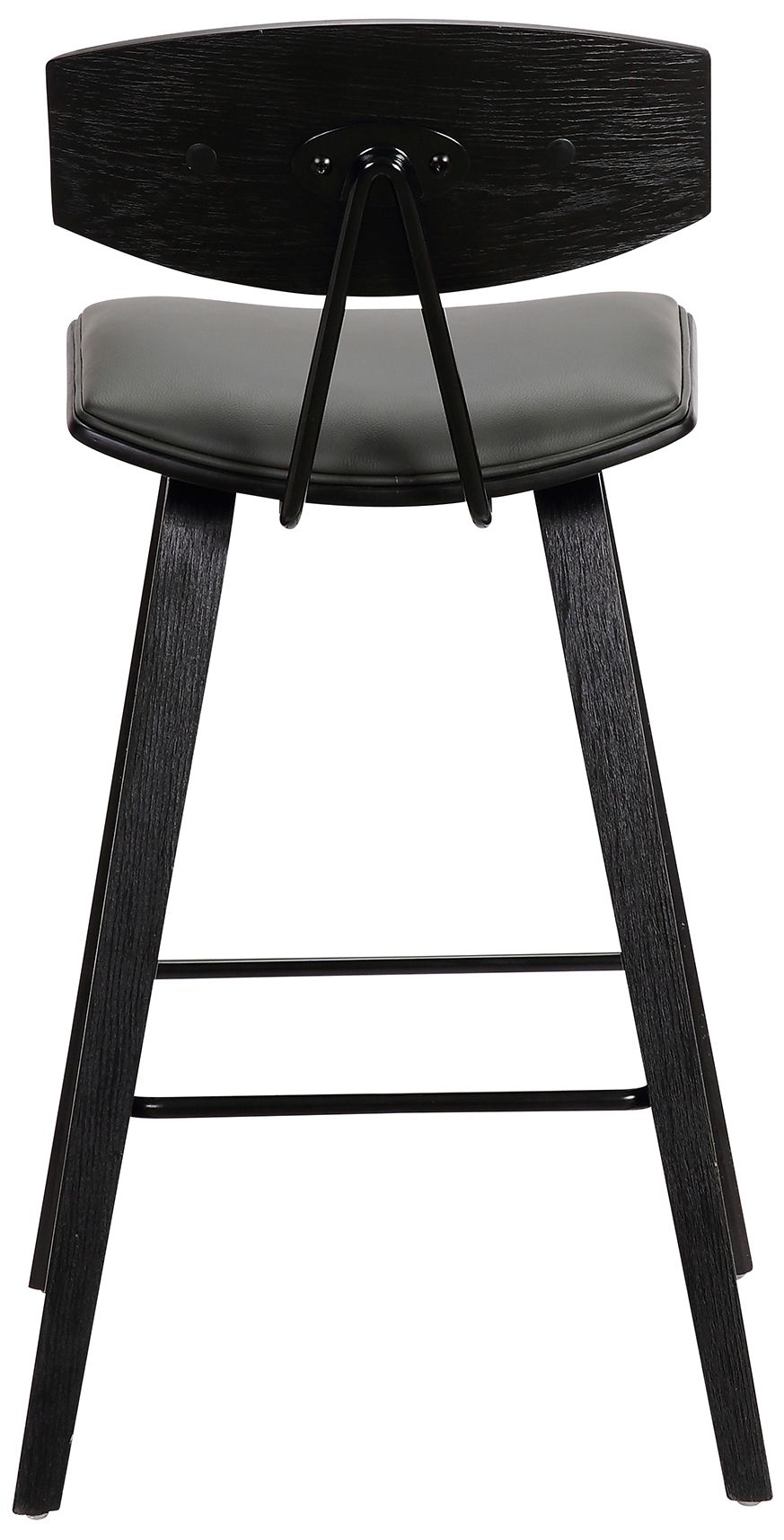 Image 5 Fox 28.5 in. Barstool in Black Finish with Gray Faux Leather more views
