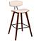Fox 28.5 in. Barstool in Black Powder Coated Finish with Cream Faux Leather