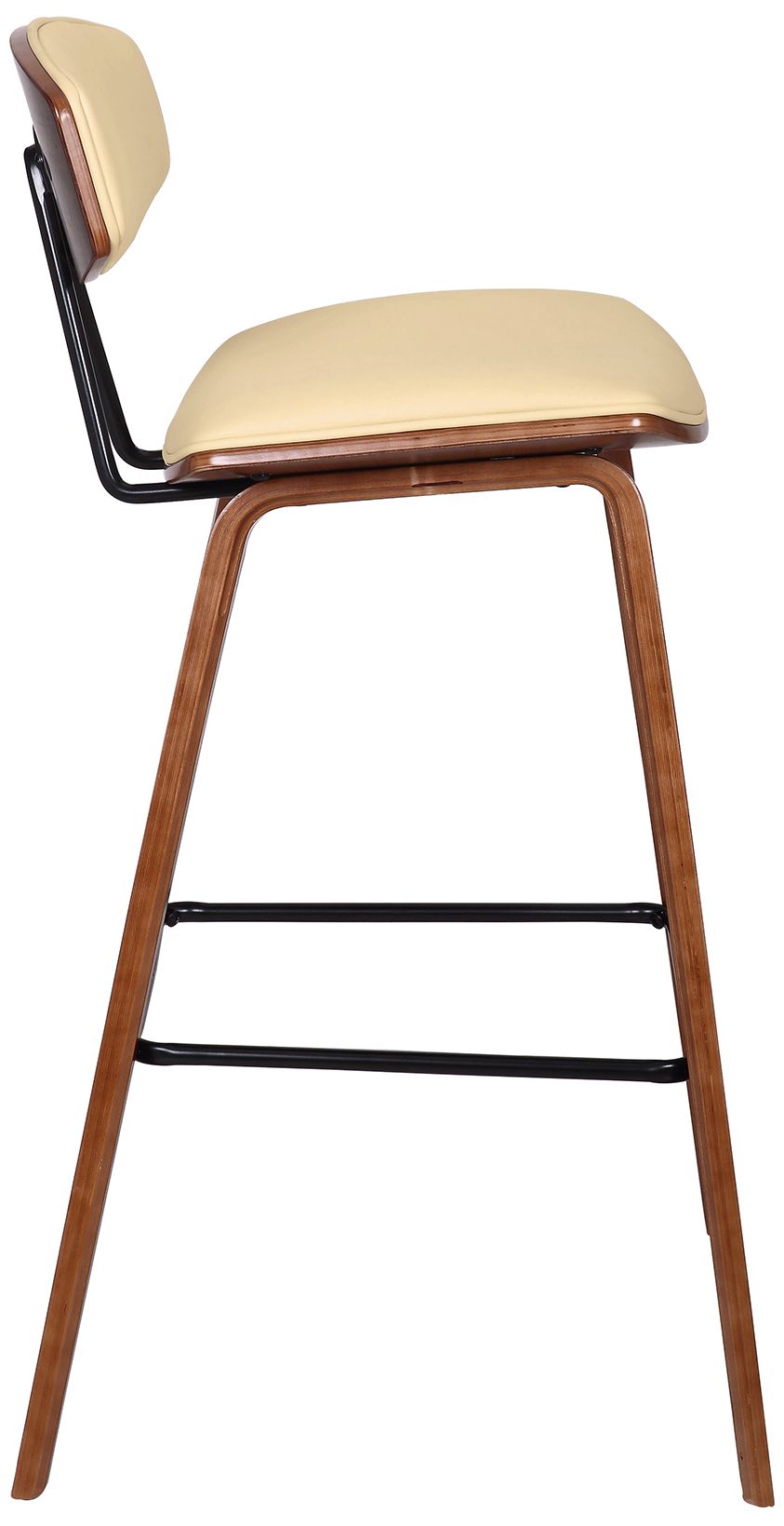 Image 4 Fox 28.5 in. Barstool in Black Powder Coated Finish with Cream Faux Leather more views
