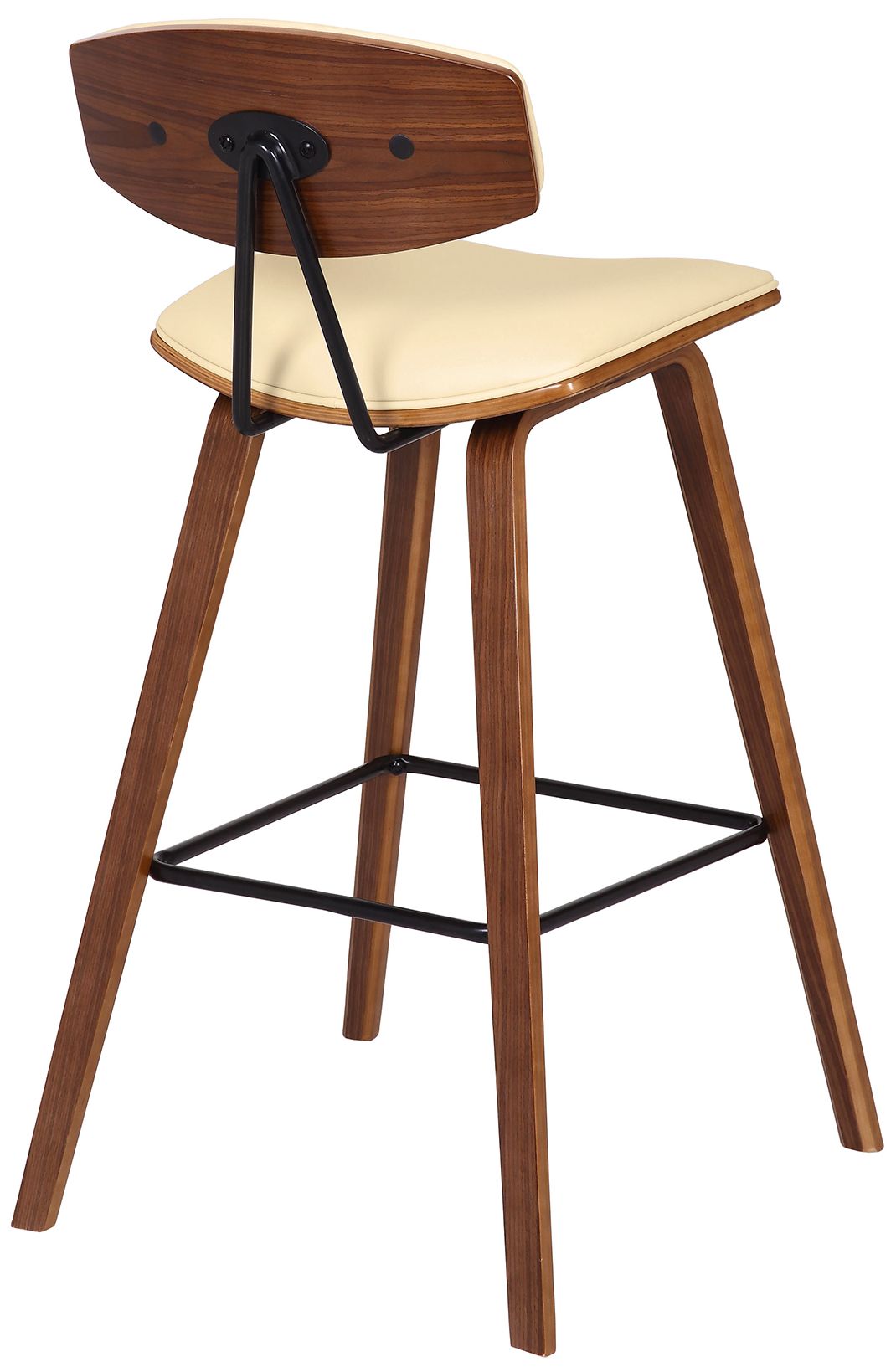 Image 5 Fox 28.5 in. Barstool in Black Powder Coated Finish with Cream Faux Leather more views