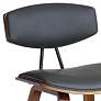 Fox 28.5 in. Barstool in Black Powder Coated Finish with Gray Faux Leather