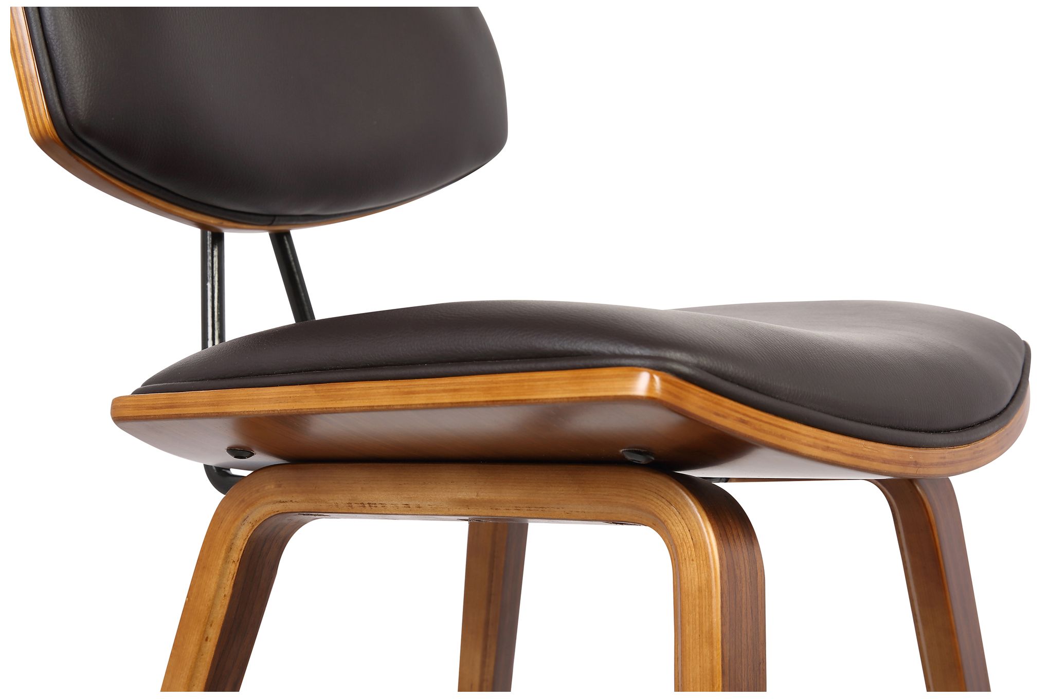 Image 6 Fox 28.5 in. Barstool in Walnut Finish with Brown Faux Leather more views