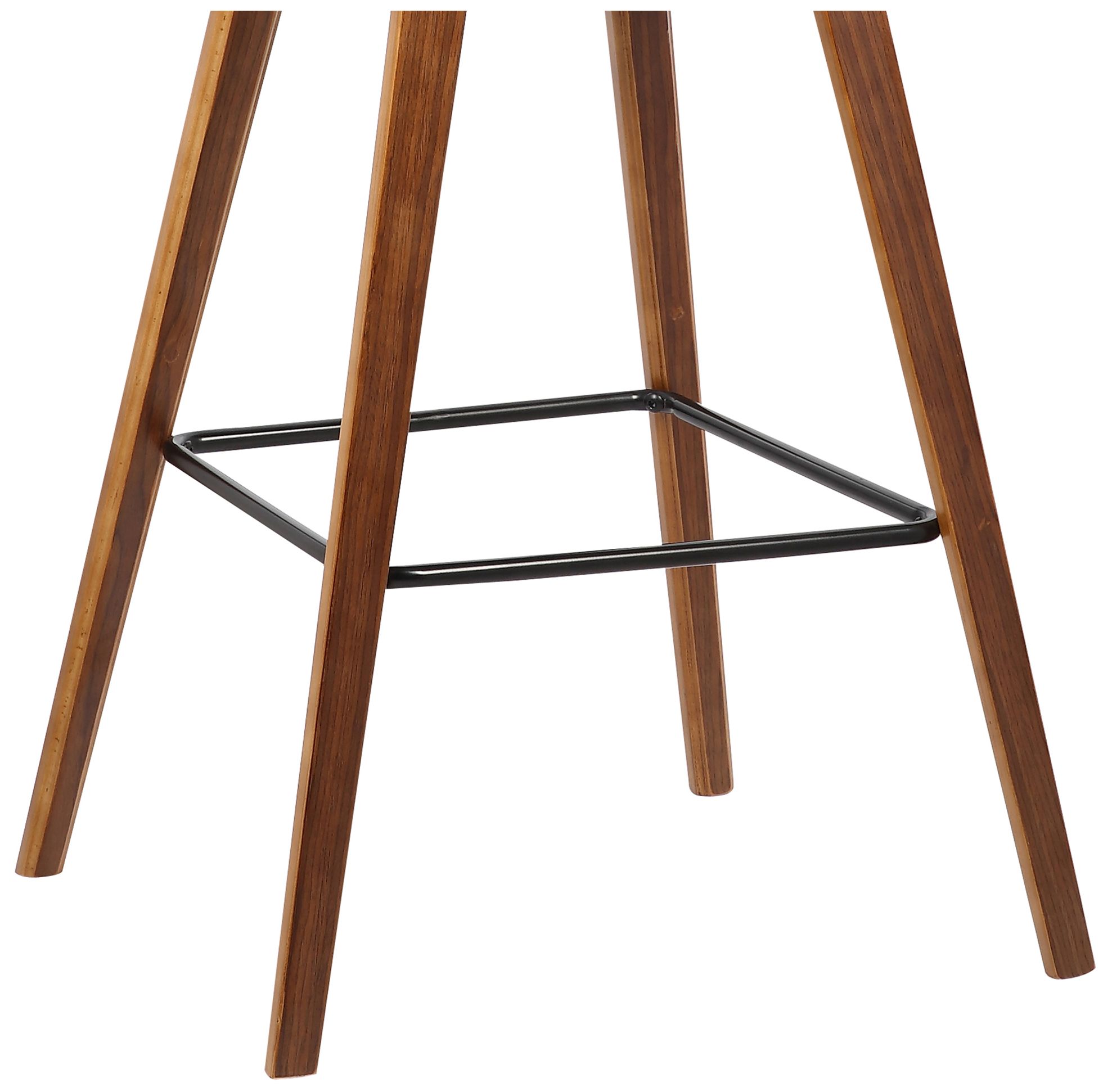 Image 7 Fox 28.5 in. Barstool in Walnut Finish with Brown Faux Leather more views