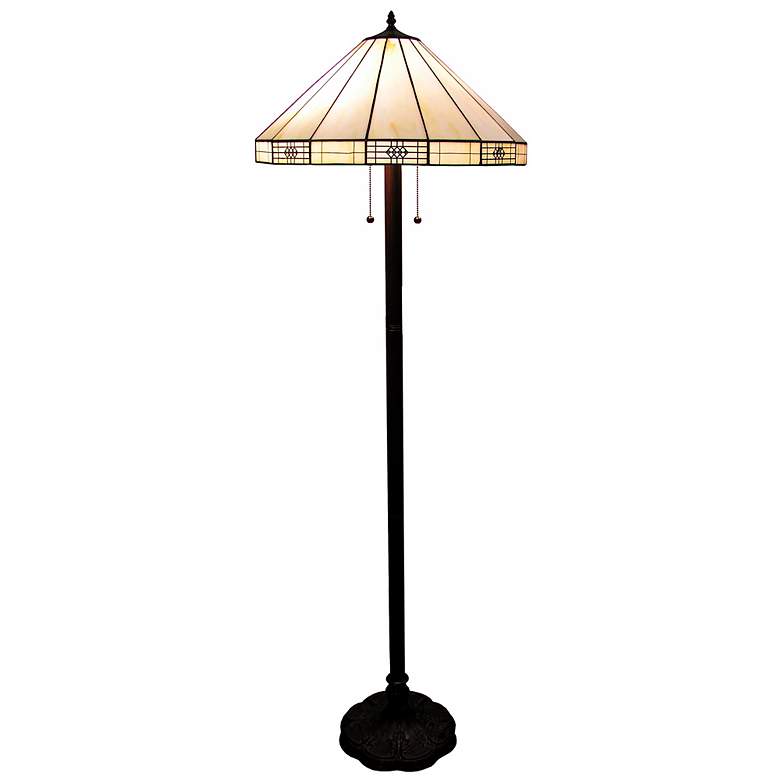Image 1 Fox Hills Tiffany Style Art Glass Floor Lamp