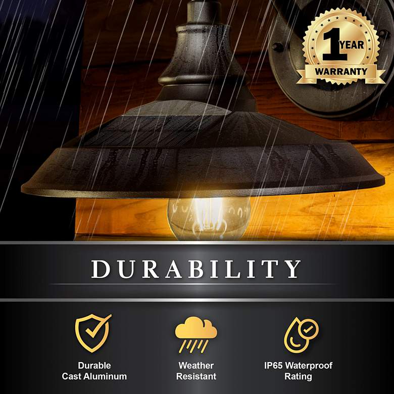 Image 6 Foxglove 10" High Dark Bronze Solar LED Barn Light more views
