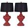 Foxham Red Urn Table Lamps Set of 2