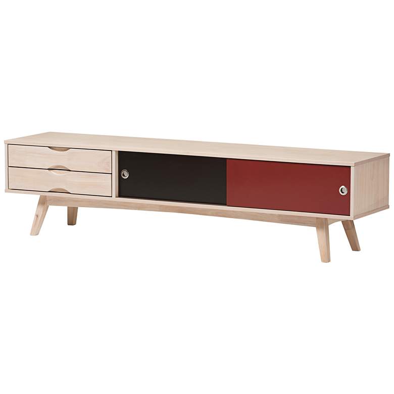 Image 1 Foxhill 71 inch Wide Wood Modern TV Stand by Baxton Studio 
