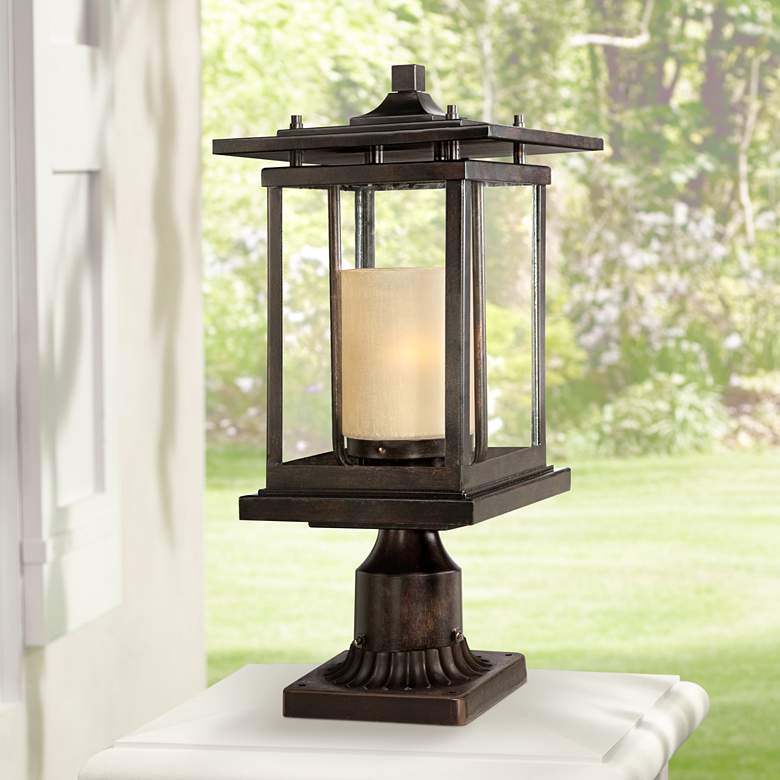 Image 1 Foxmoore Collection 17 inch High Bronze Outdoor Post Light