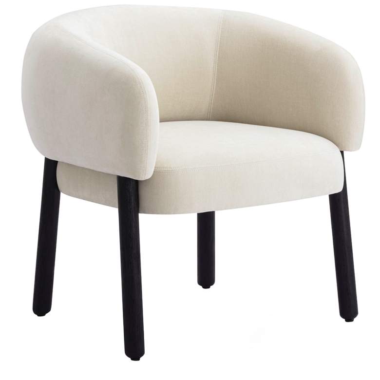 Image 1 Foxy Cream Basketweave Chenille Accent Chair