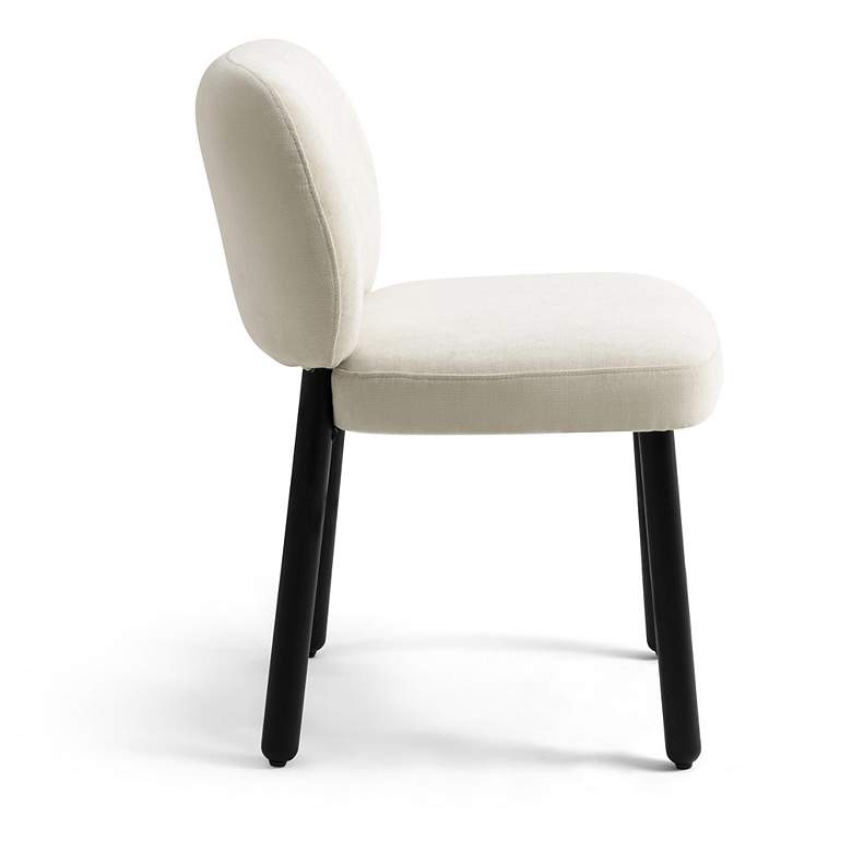 Image 3 Foxy Cream Basketweave Chenille Dining Chair more views
