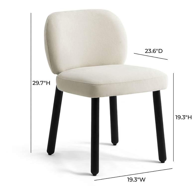 Image 6 Foxy Cream Basketweave Chenille Dining Chair more views