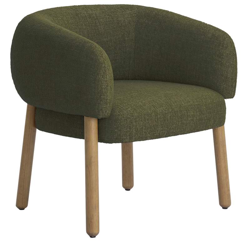 Image 1 Foxy Olive Green Textured Fabric Accent Chair