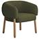 Foxy Olive Green Textured Fabric Accent Chair