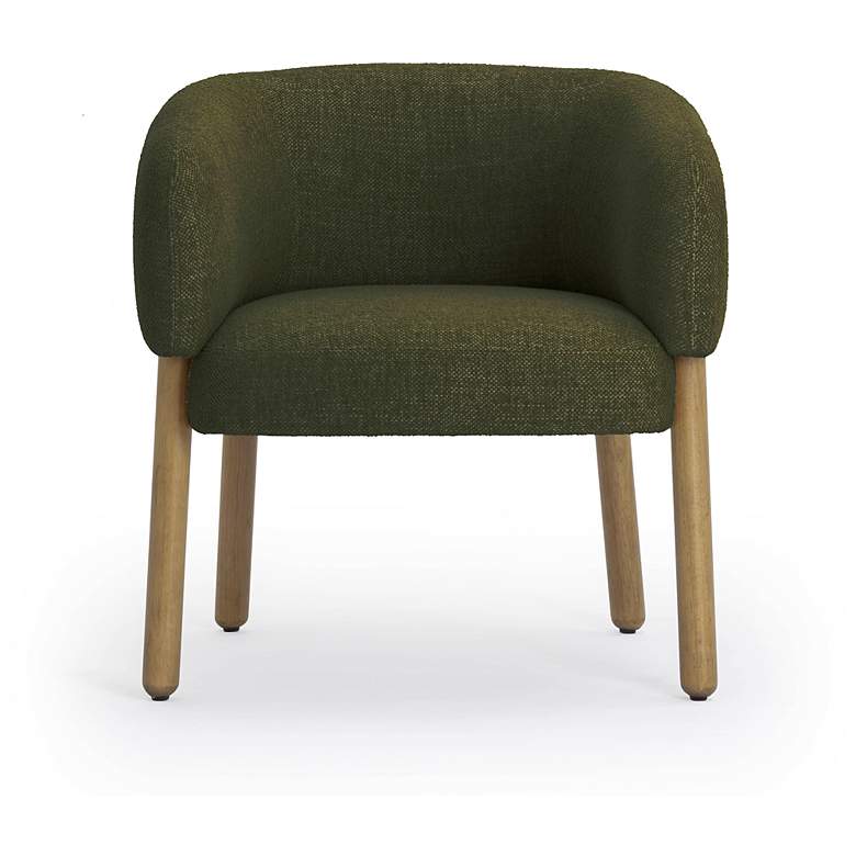 Image 2 Foxy Olive Green Textured Fabric Accent Chair more views