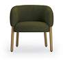 2_Foxy Olive Green Textured Fabric Accent Chair more views