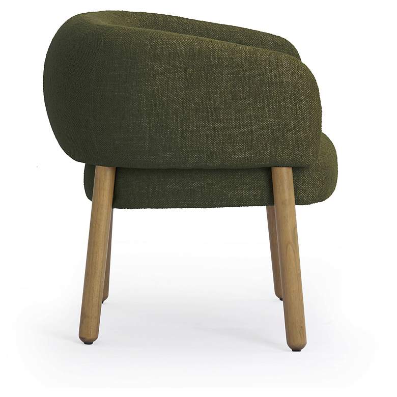 Image 3 Foxy Olive Green Textured Fabric Accent Chair more views