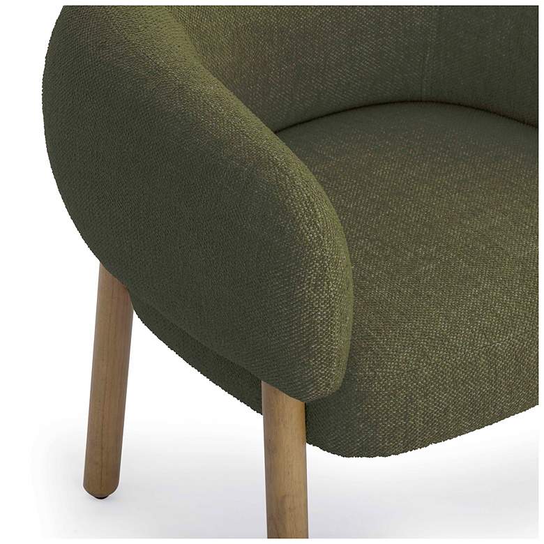 Image 5 Foxy Olive Green Textured Fabric Accent Chair more views