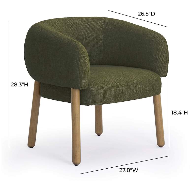 Image 6 Foxy Olive Green Textured Fabric Accent Chair more views