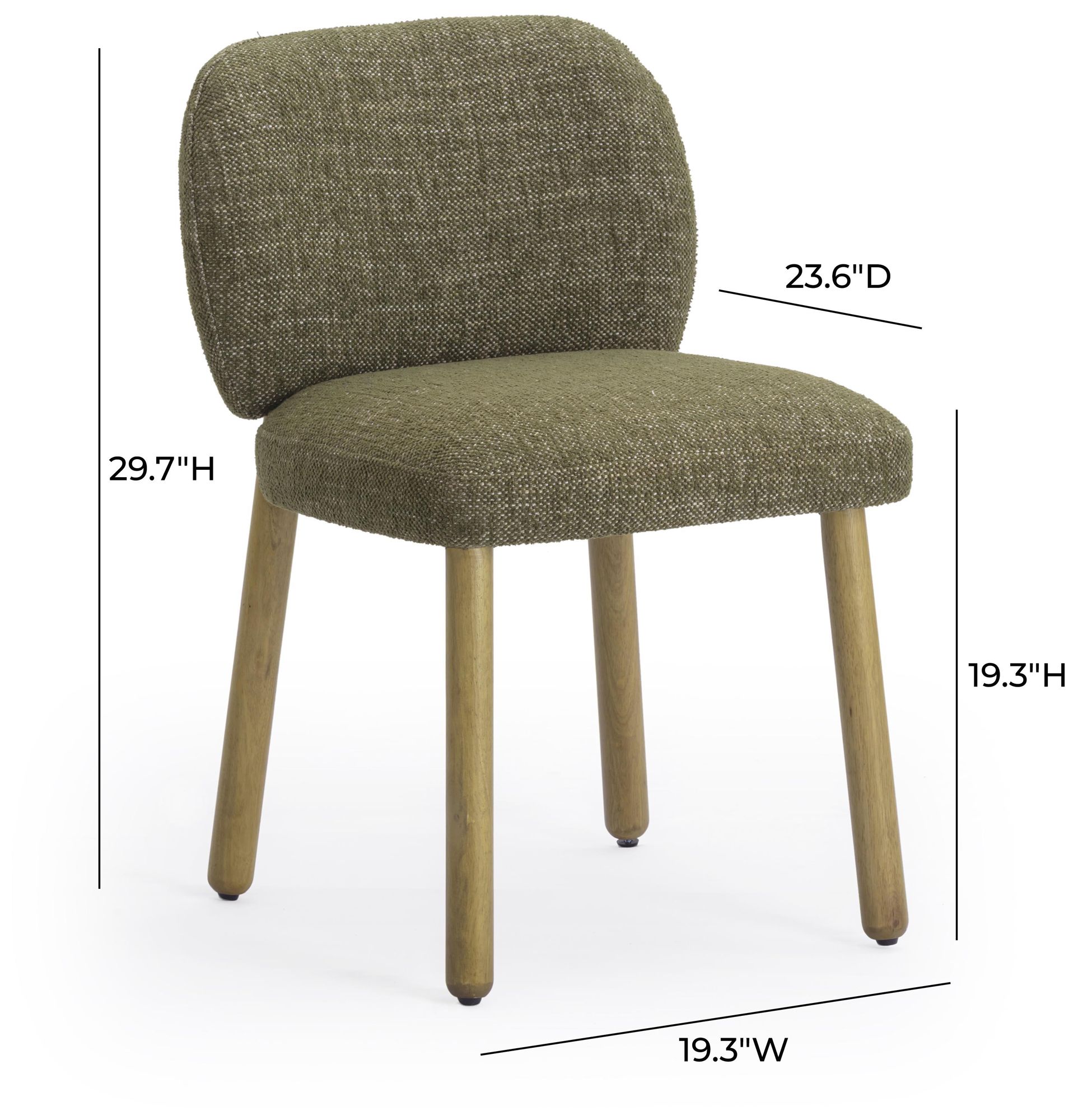 Image 6 Foxy Olive Green Textured Fabric Dining Chair more views