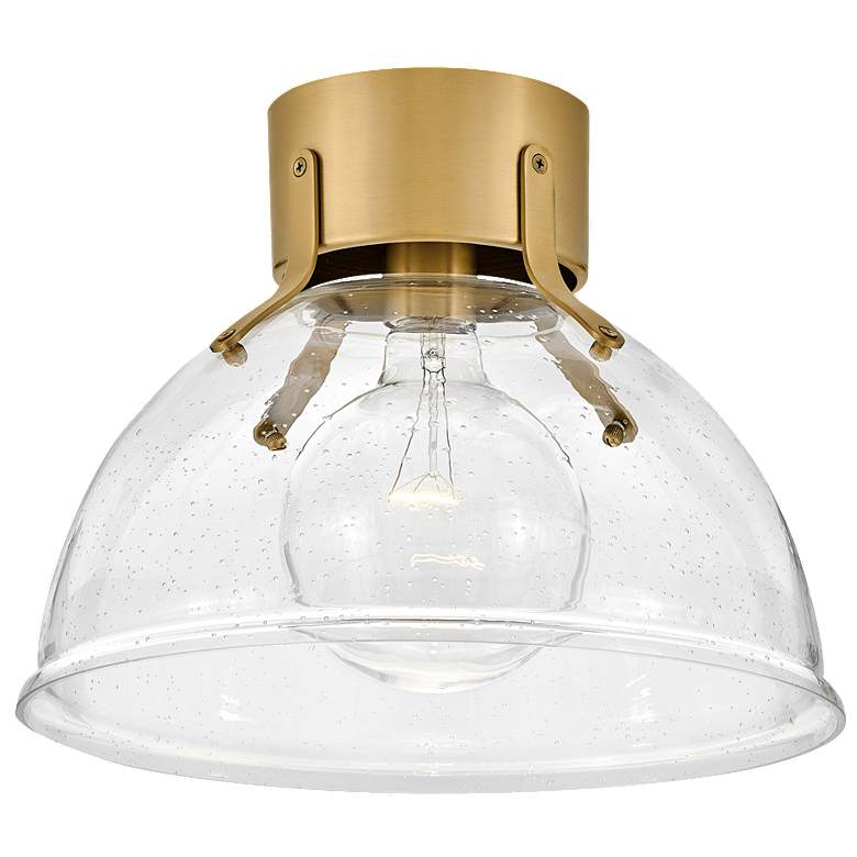 Image 1 Foyer Argo-Small Flush Mount-Heritage Brass With Clear Seedy Glass