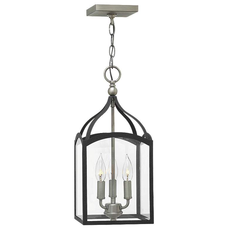 Image 1 Foyer Clarendon-Small Open Frame Pendant-Aged Zinc