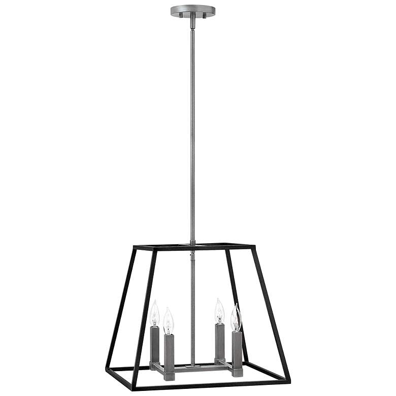Image 2 Foyer Fulton-Medium Open Frame Pendant-Aged Zinc more views