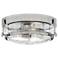Foyer Harper-Small Flush Mount-Brushed Nickel With Clear Seedy Glass