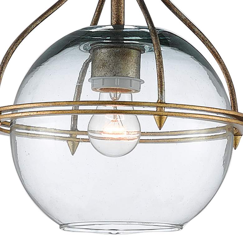Image 3 Foyle 9 1/2"W Silver and Gold Leaf Mini Pendant Light more views