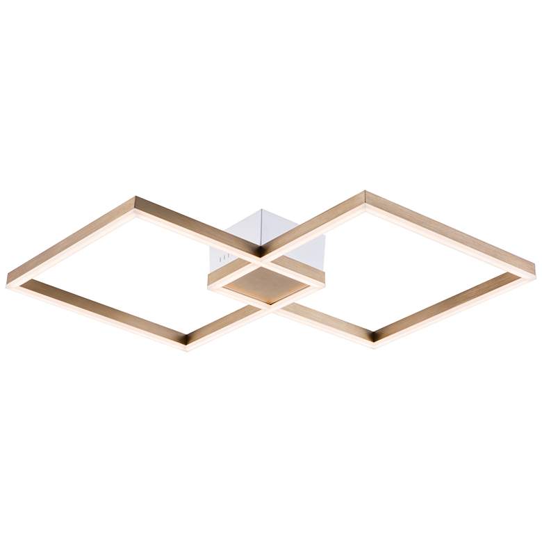 Image 1 Fractal 22.5" Brushed Champagne Semi-Flush Mount