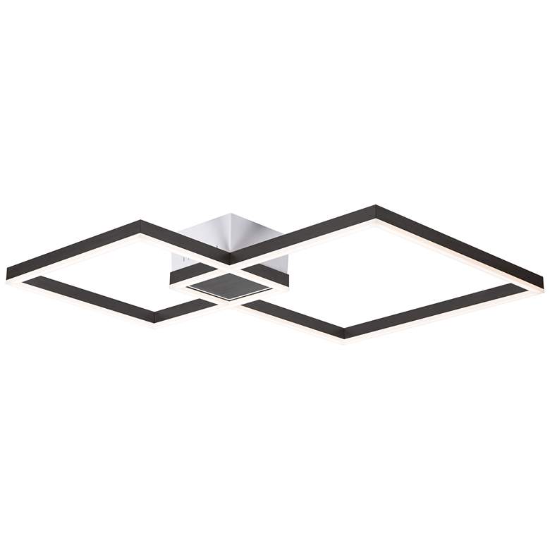 Image 1 Fractal 22 1/2"W Satin Dark Gray 2-Light LED Ceiling Light
