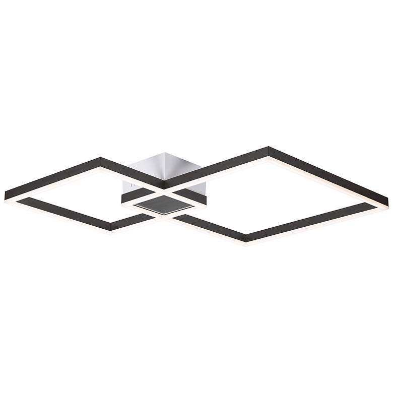 Image 4 Fractal 22 1/2"W Satin Dark Gray 2-Light LED Ceiling Light more views