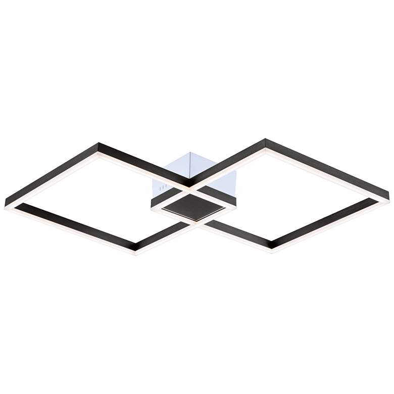 Image 1 Fractal 22 1/2"W Satin Dark Gray LED 2-Light Ceiling Light