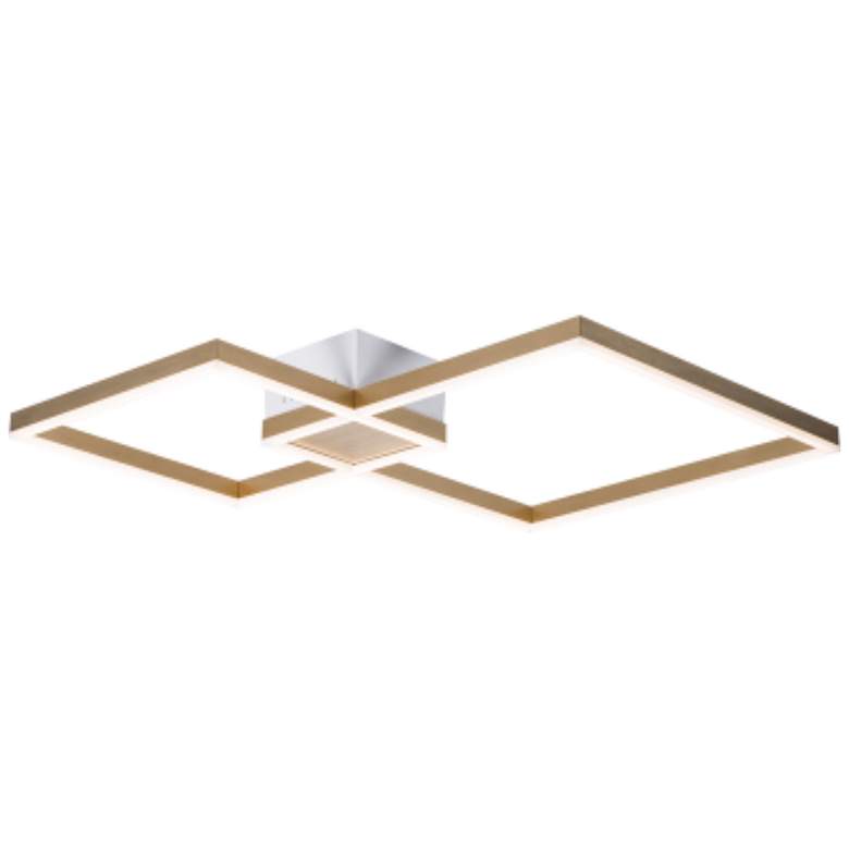 Image 1 Fractal 28.4" Brushed Champagne Semi-Flush Mount
