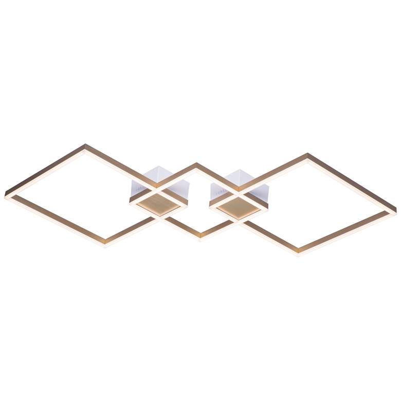 Image 1 Fractal 33.2 inch Brushed Champagne Semi-Flush Mount