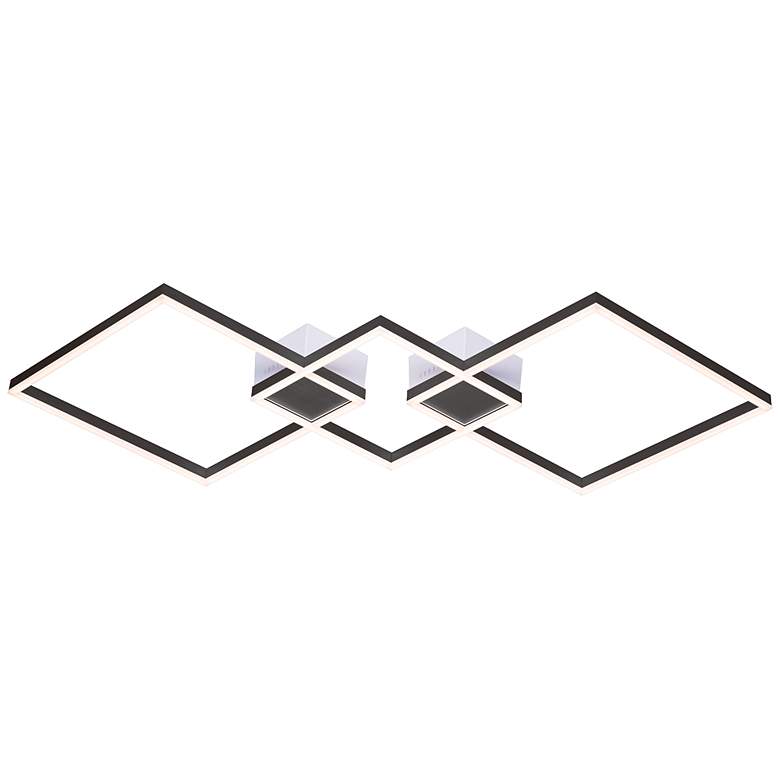 Image 1 Fractal 33 1/4"W Satin Dark Gray LED 3-Light Ceiling Light