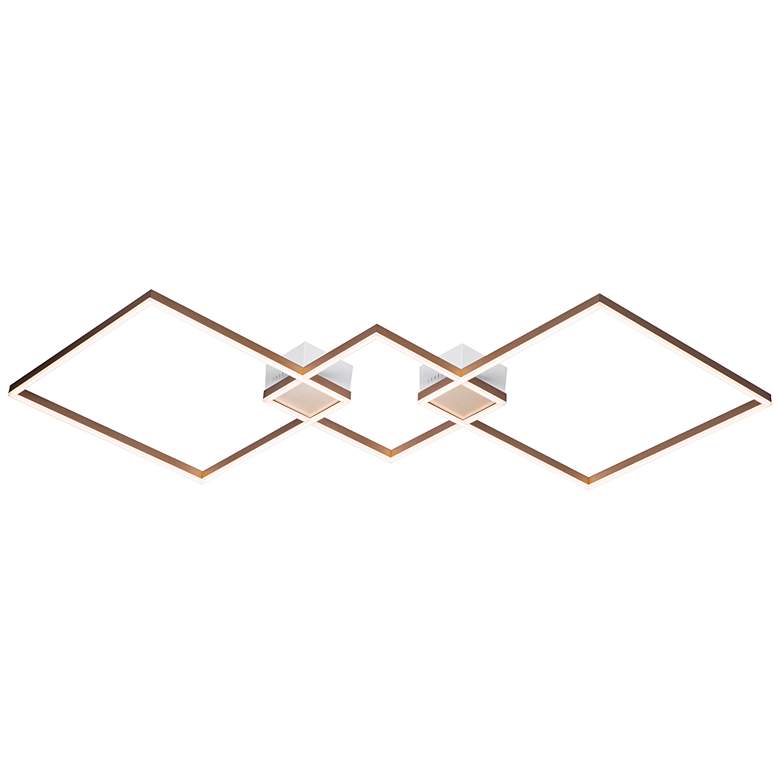 Image 1 Fractal 43" Wide Brushed Champagne LED Ceiling Light