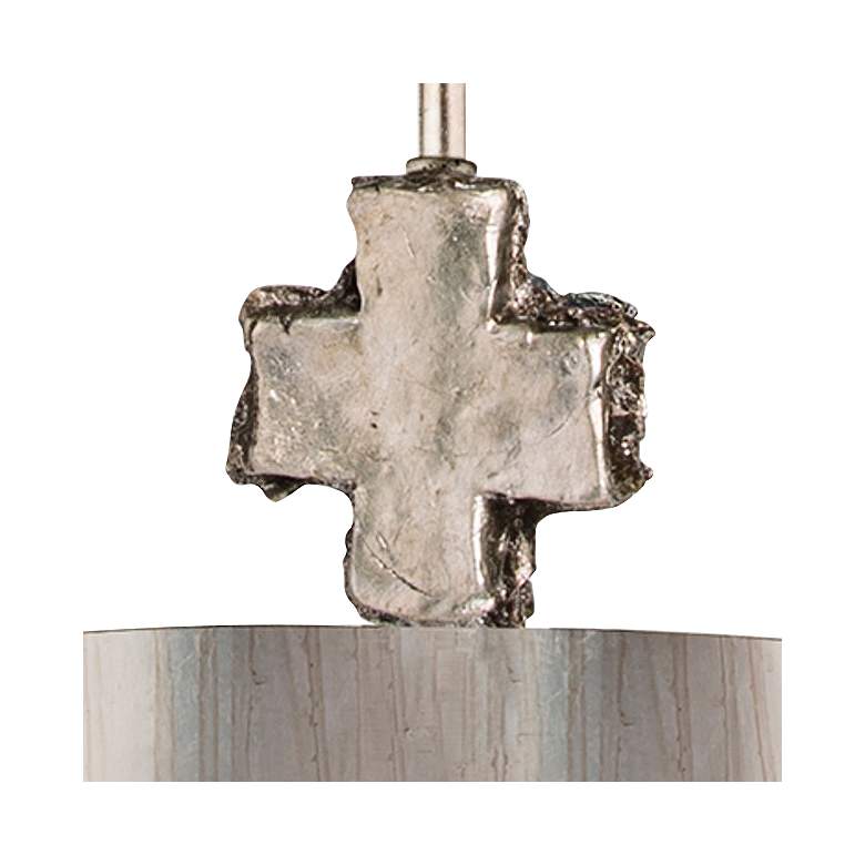 Image 2 Fragment 15" Wide Silver Leaf and Glaze Drum Pendant Light more views