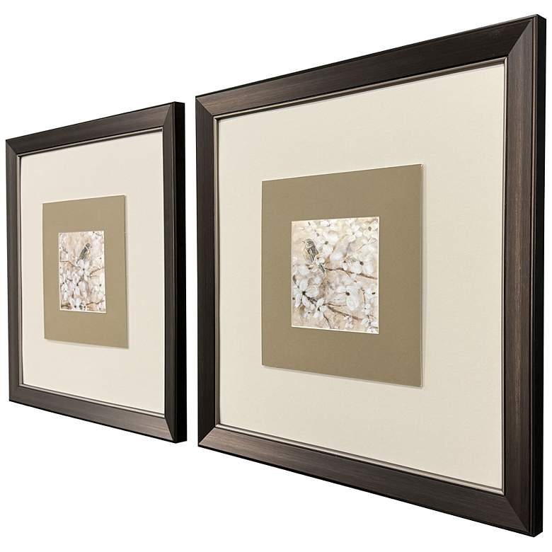 Image 2 Fragrant Perch 21"W x 21"H Traditional Framed Art Set of 2 more views