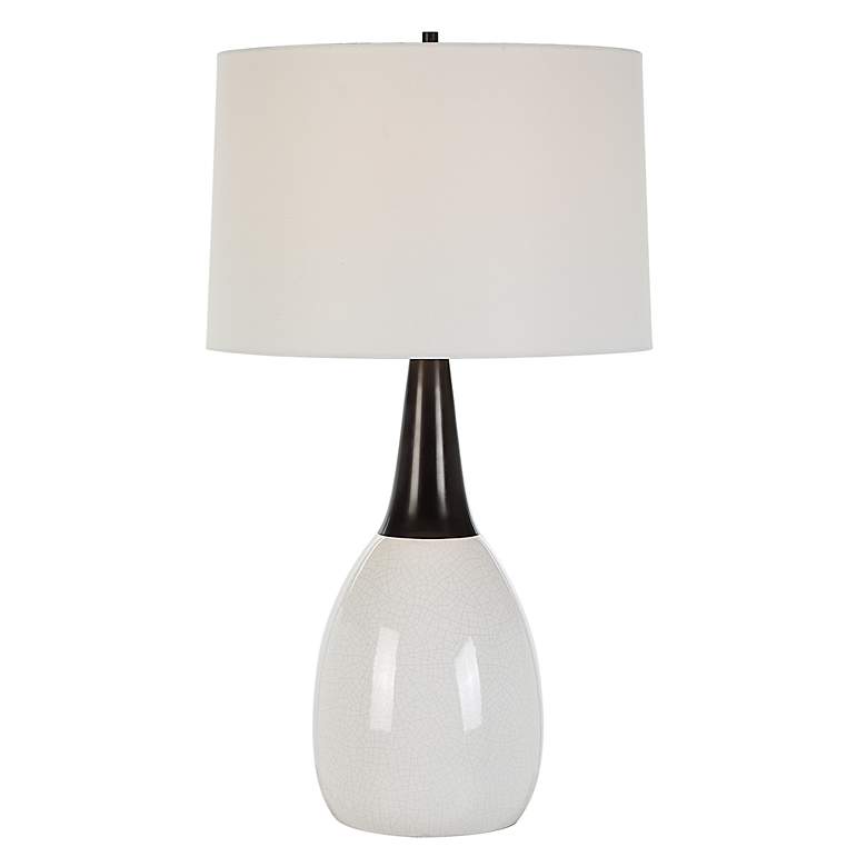 Image 2 Fralin 30 1/2" White Ceramic and Black Iron Table Lamp