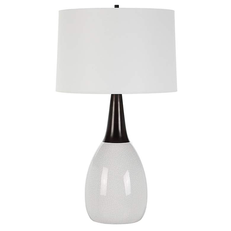 Image 4 Fralin 30 1/2" White Ceramic and Black Iron Table Lamp more views