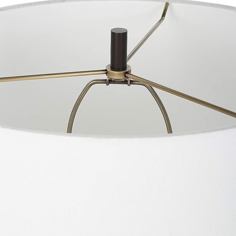 Image 6 Fralin 30 1/2" White Ceramic and Black Iron Table Lamp more views
