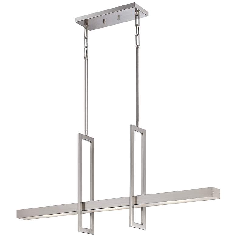 Image 1 Frame 36" Wide Brushed Nickel LED Pendant Light