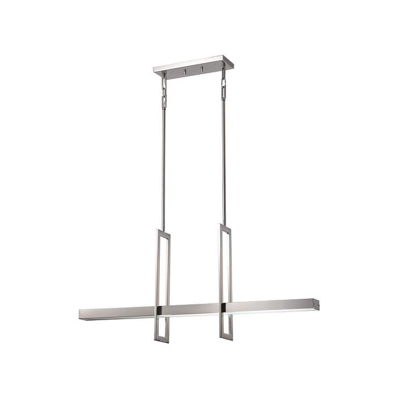 Image 4 Frame 36" Wide Brushed Nickel LED Pendant Light more views