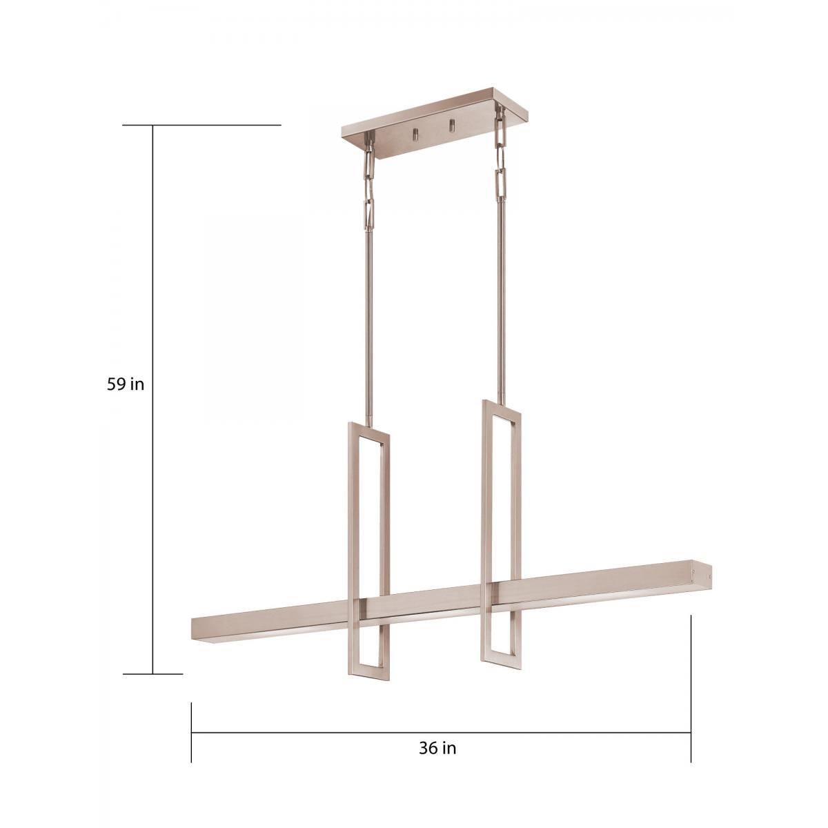 Frame 36" Wide Brushed Nickel LED Pendant Light
