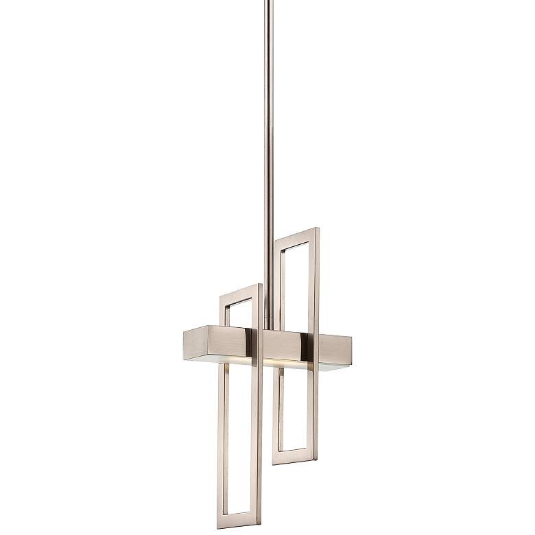 Image 1 Frame 5 3/4" Wide Brushed Nickel LED Mini Pendant Light