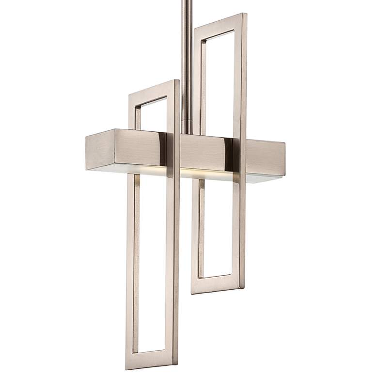 Image 2 Frame 5 3/4 inch Wide Brushed Nickel LED Mini Pendant Light more views