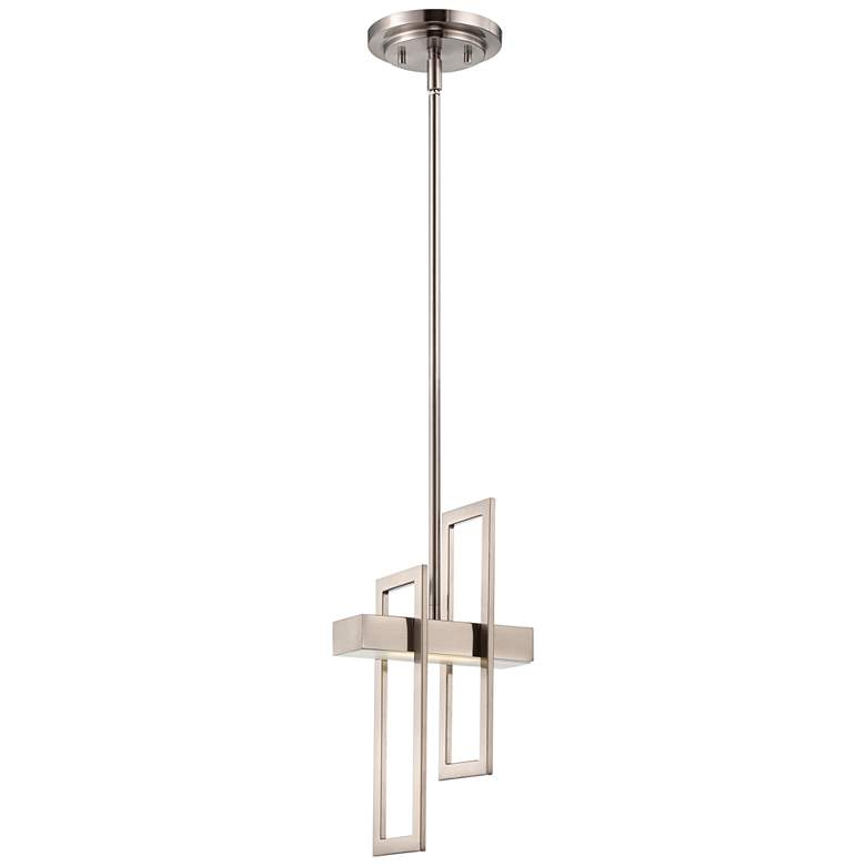 Image 4 Frame 5 3/4" Wide Brushed Nickel LED Mini Pendant Light more views