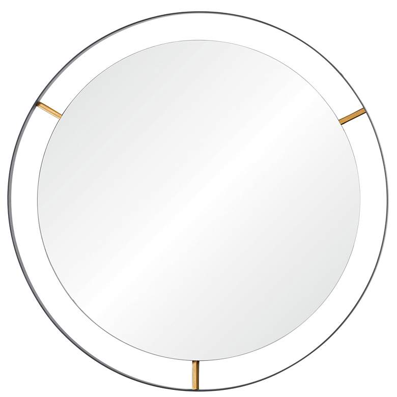 Image 1 Framed 30-In Round Wall Mirror - Black